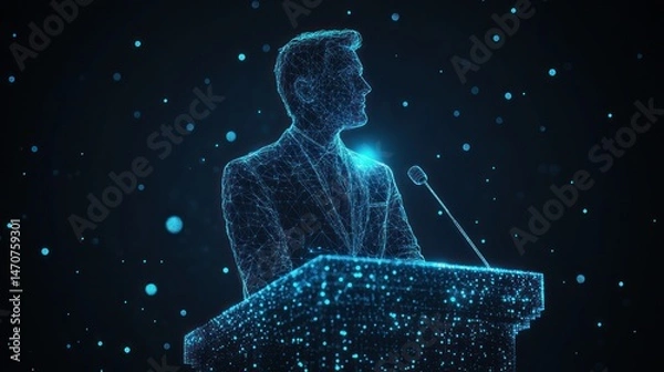 Obraz Digital speaker at podium