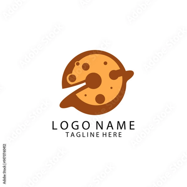 Fototapeta planet cake logo design vector