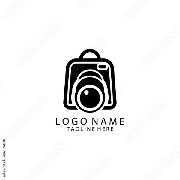 Fototapeta shopping camera logo design vector