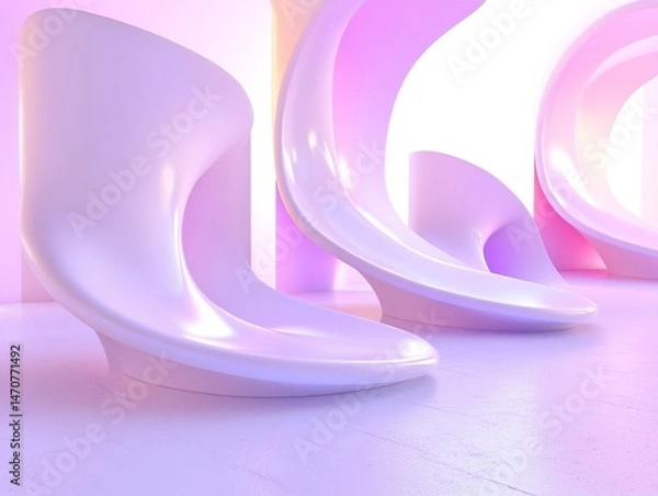 Fototapeta Soft, flowing,  modern seating