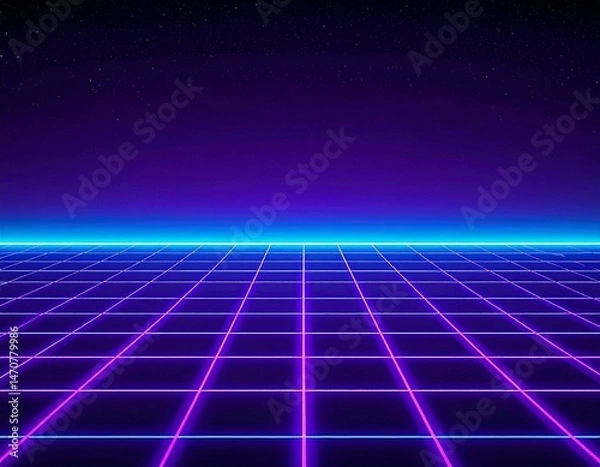 Fototapeta 近未来的な線の入ったステージ風の背景