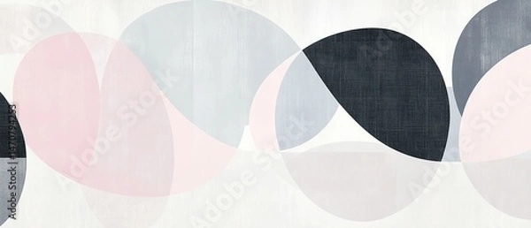 Fototapeta Abstract Circles in Pastel and Dark Tones