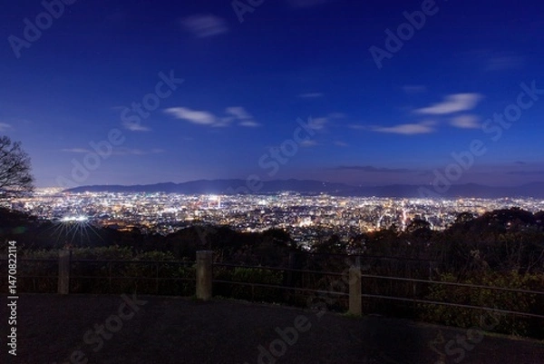 Obraz 【夜景100選】京都府、将軍塚より眺める京都市街の夜景