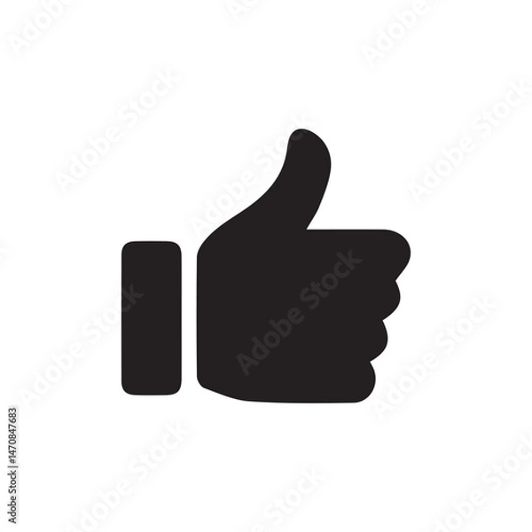 Fototapeta Thumb up icon  like symbol.Yes, good symbol. Flat style and outline stock vector illustration eps 10.