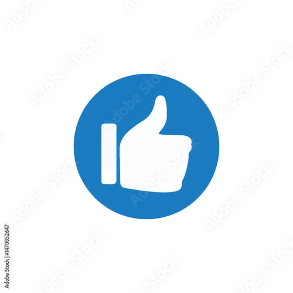 Fototapeta Thumb up  icon. like symbol.like icon silhouette vector style with white background. vector illustration eps 10.
