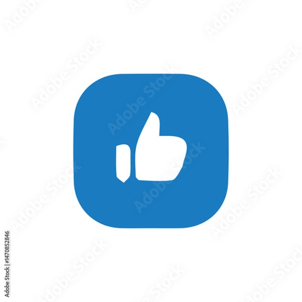 Fototapeta Thumb up  icon. like symbol.like icon silhouette vector style with white background. vector illustration eps 10.