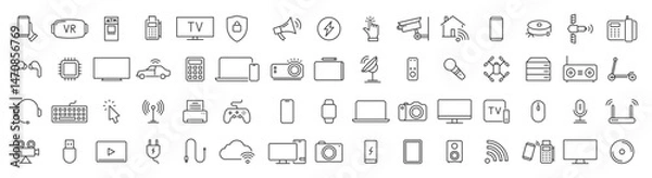 Obraz Technology icons arrayed in neat rows