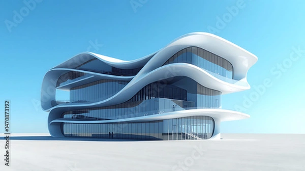 Obraz  Futuristic Organic Architectural Concept Render