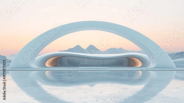 Obraz Harmonious Coexistence of Futuristic Architecture and Nature