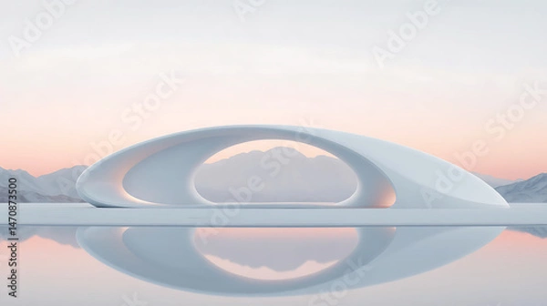 Obraz Harmonious Coexistence of Futuristic Architecture and Nature