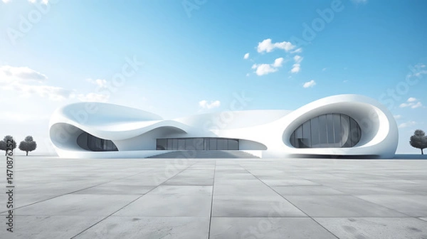 Obraz Serene Showcase of Modern, Organic Architectural Curves