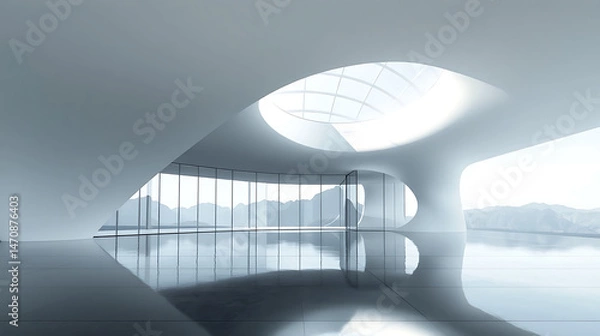 Obraz Sweeping Minimalist Futuristic Architectural Visualization
