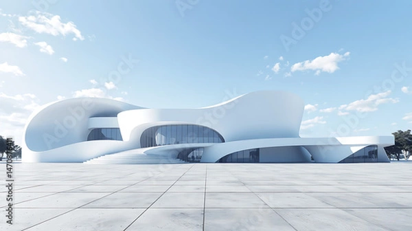 Obraz Serene Showcase of Modern, Organic Architectural Curves