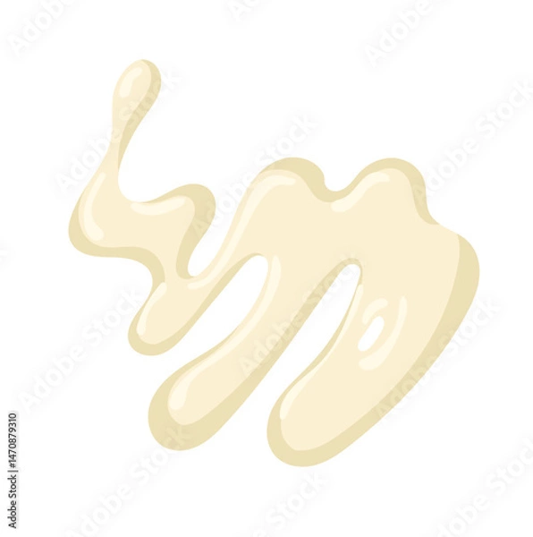 Obraz Milk Cream Splash Illustration Isolated on White Background
