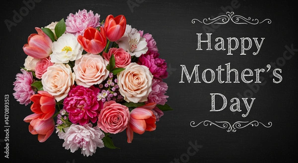 Obraz Happy Mother's Day A Beautiful Bouquet of Spring Flowers