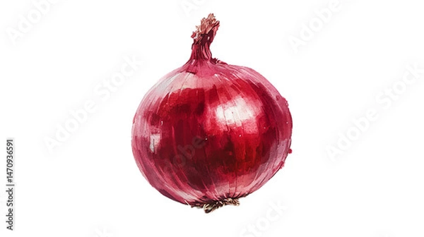 Fototapeta Fresh onion isolated on a white background