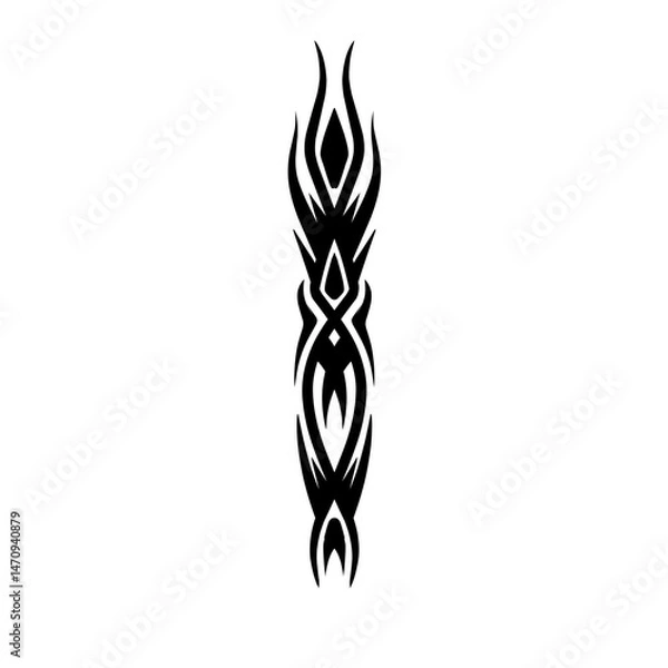 Obraz Abstract tribal design featuring intricate patterns and sharp lines, suitable for tattoo art or graphic design