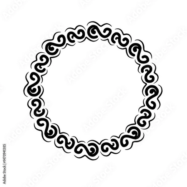 Fototapeta Decorative circular pattern featuring intricate swirling designs, suitable for backgrounds and art projects