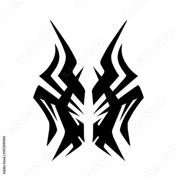 Fototapeta Abstract tribal tattoo design with intricate patterns, showcasing artistic flair and cultural significance
