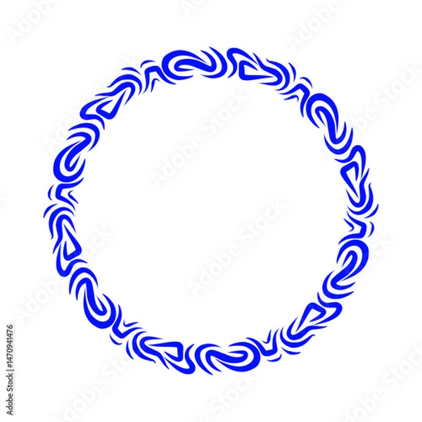 Fototapeta Circular abstract design featuring blue swirling patterns, ideal for backgrounds or graphic use