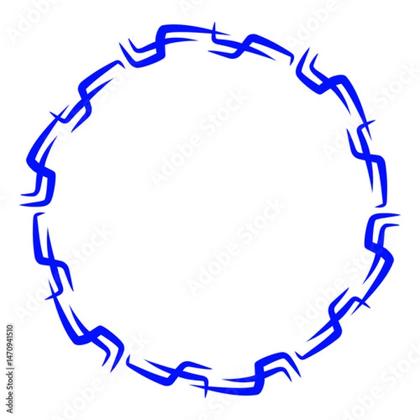 Fototapeta Abstract blue wave pattern creating a dynamic frame effect against a white background