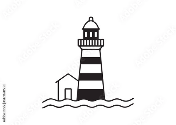 Fototapeta Lighthouse Icon, Lighthouse Silhouette Vector