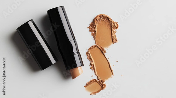 Fototapeta Stick foundation isolated on a white background
