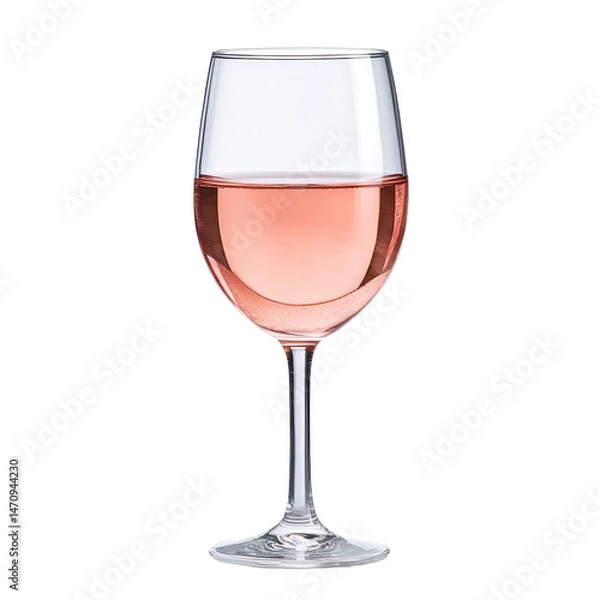 Fototapeta A beautiful glass of pink wine showcasing elegance and refreshment. transparent background