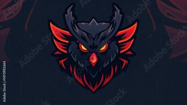 Fototapeta The logo picture of e-sports team that has design from the bird with the black background, e-sport refers to competitive video gaming where teams play against each other in organized leagues. AIG51.