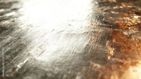 Fototapeta Abstract Metallic Texture: Glistening Gold and Silver Hues in a Close-Up Shot