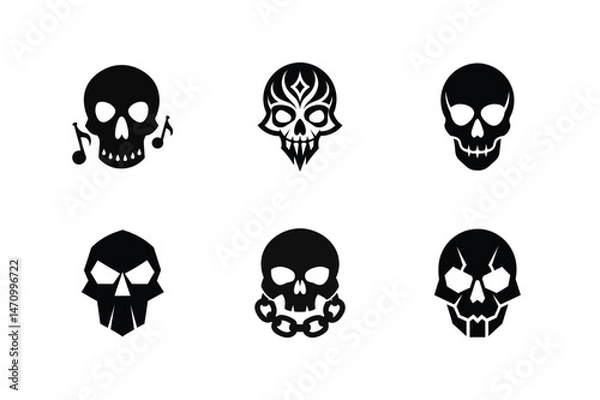 Fototapeta Skull Silhouette Vector Illustrations Set-2
