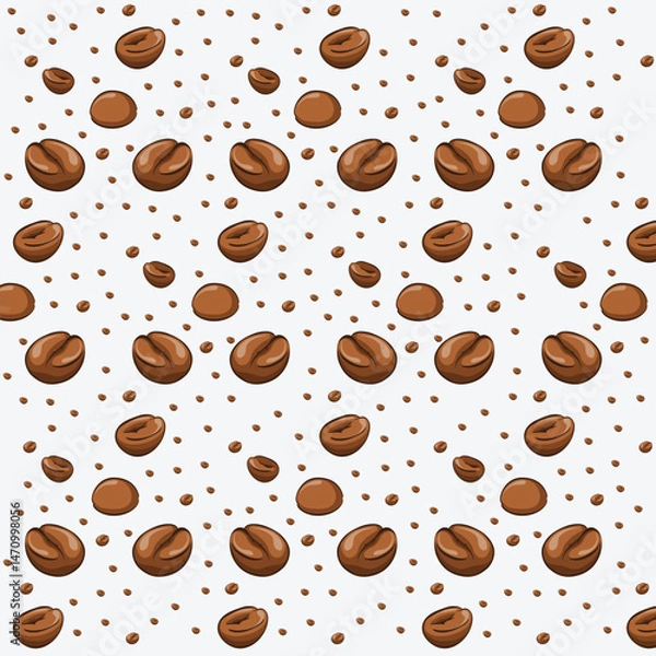 Obraz Coffee beans background. coffee background. Coffee beans in frames, border. Coffee Beans Illustration for packaging.