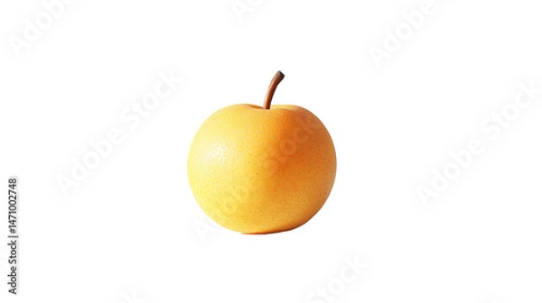 Fototapeta Cutout of Asian golden pear in whole fruit isolated on white background with clipping path.