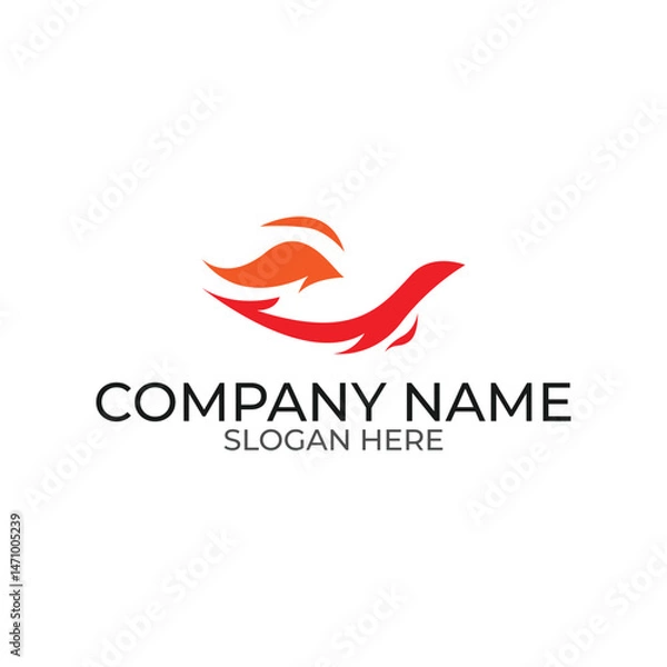 Fototapeta vector design elements for your company logo, fire logo. modern logo design, business corporate template. fire pictorial logo.