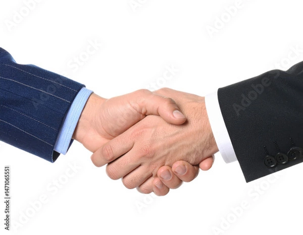 Obraz car dealership handshake concept on white background png