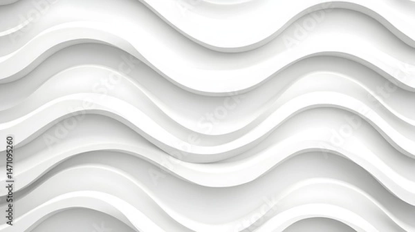 Obraz Abstract white wavy pattern with soft shadows