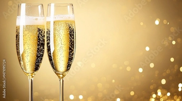 Fototapeta Gradient of pale gold to shimmering champagne plain background