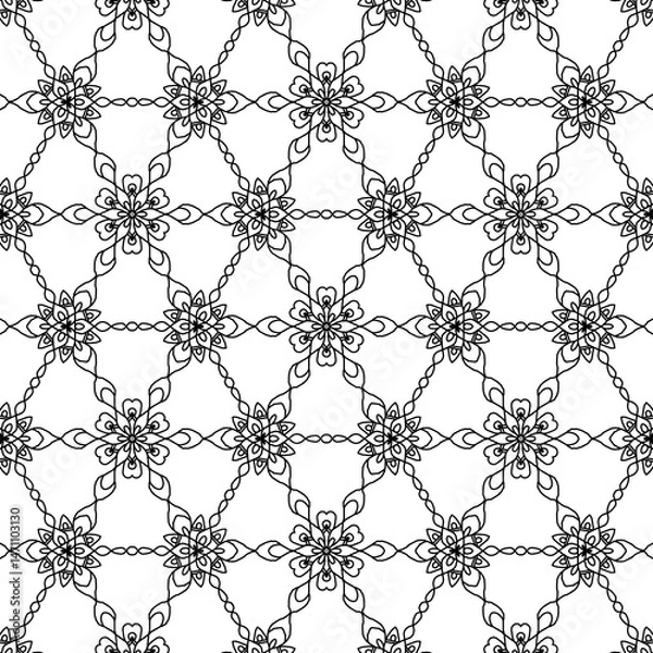 Fototapeta Vector seamless pattern with black geometric shapes