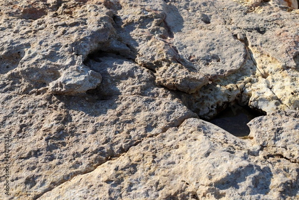Fototapeta Texture and structure of stone blocks and rocks.