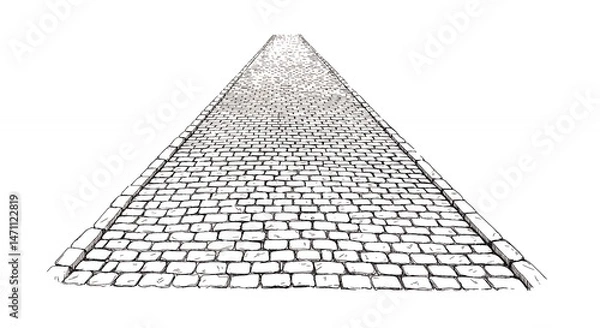 Obraz Geometric brick path illustration representing journey and perspective