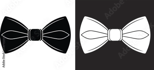 Obraz Bow tie vector silhouette, Ribbon bow icon collection, vector bow for present, celebration, gift vector illustration