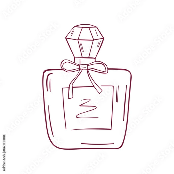 Obraz Perfume beautiful bottle with bow in vintage style