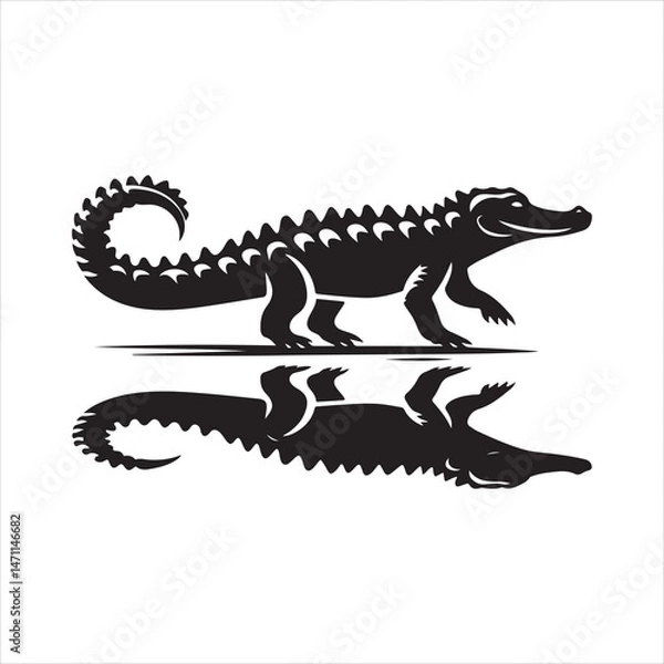 Obraz Powerful Crocodile Illustrations: Vector Art and Silhouette Images