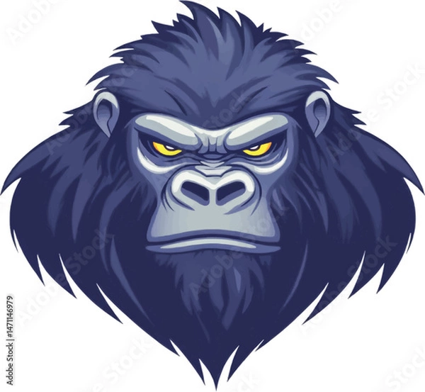 Obraz Funky monkey head logo art displayed on a smooth white background


