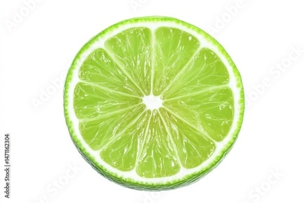 Fototapeta Lime slice, vibrant green
