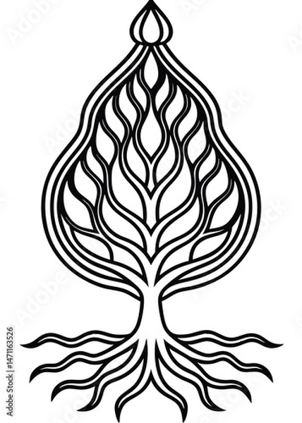 Fototapeta Modern Root Pattern Design on White Background