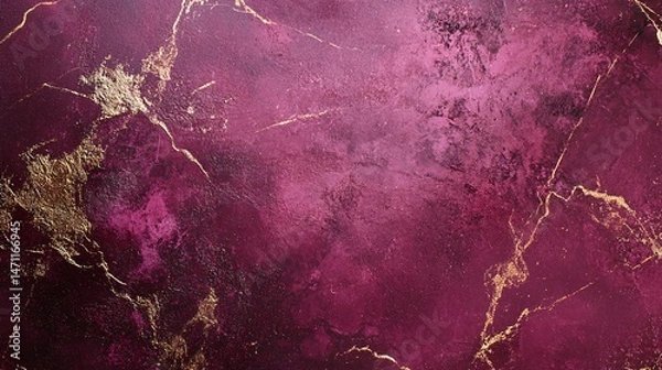 Fototapeta Grunge texture background in deep maroon accented by rose gold featuring faded and scratched finishes