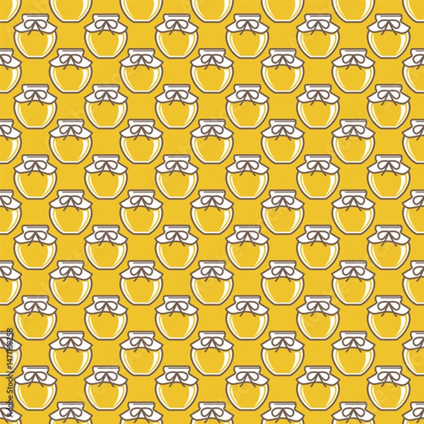 Obraz Honey Jar Pattern Yellow Background