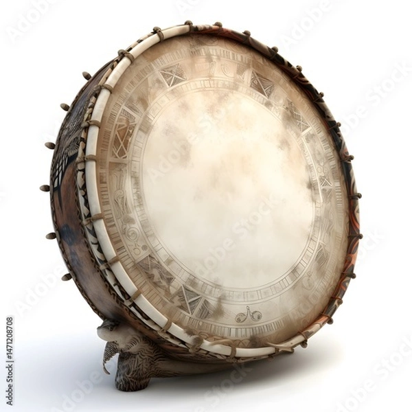 Obraz Ancient Ceremonial Drum with Isolated.