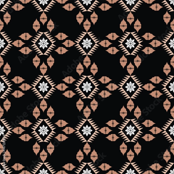 Fototapeta Geometric flower pattern for fabric and background, seamless pattern.